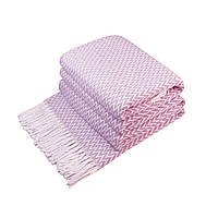 Плед бавовняний зиг-заг ліловий Love You 140 x 200 см