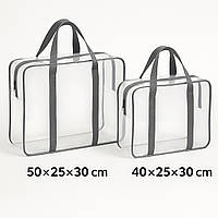 Універсальний набір із 2-х прозорих сумок-органайзерів (M + L) для пологового будинку та зберігання речей