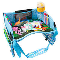 Складаний дитячий столик в машину блакитний LoveYouHome