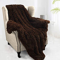 Плед Травка 210х230 темно-коричневий HomeBrand