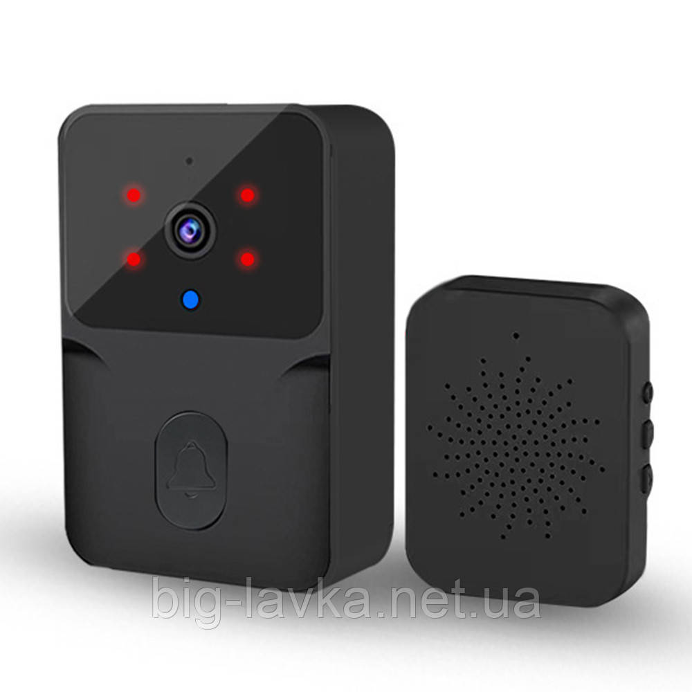 Розумний відеодомофон для дому з WI-FI та нічним баченням  Чорний, фото 1