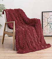 Плед Травка 160х210 бордо HomeBrand