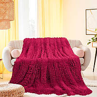 Плед Травка 160х210 бургунді HomeBrand