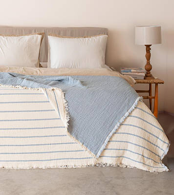 Муслінове покривало Moss Exclusive Muslin 230×250см синій