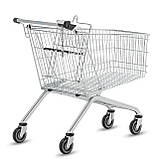 Б/В Покупецький візок WANZL EL 75 л (Німеччина) — міцна торгова візка із зеленою ручкою для магазину та супермаркету, фото 4