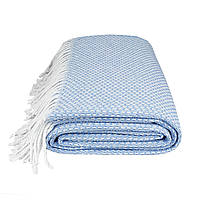 Плед бавовняний Букле блакитний Love You 200 x 220 см