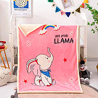 Плед-ковдра дитяча велюр з шерпою Слоник HomeBrand