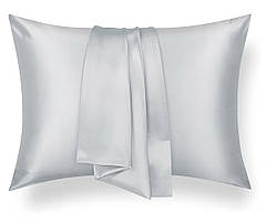 Шовкова наволочка Love You 50x70 см світло-сіра 100% натуральний шовк