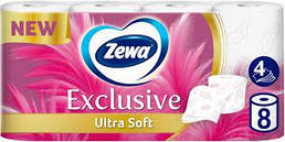 Zewa Exclusive ultra soft 8 рулонів 19м 4 шари  40885-01