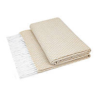 Плед бавовняний LINDA бежевий Love You 140 x 200 см