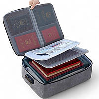 Сумка-органайзер для документів з кодовим замком сіра LoveYouHome