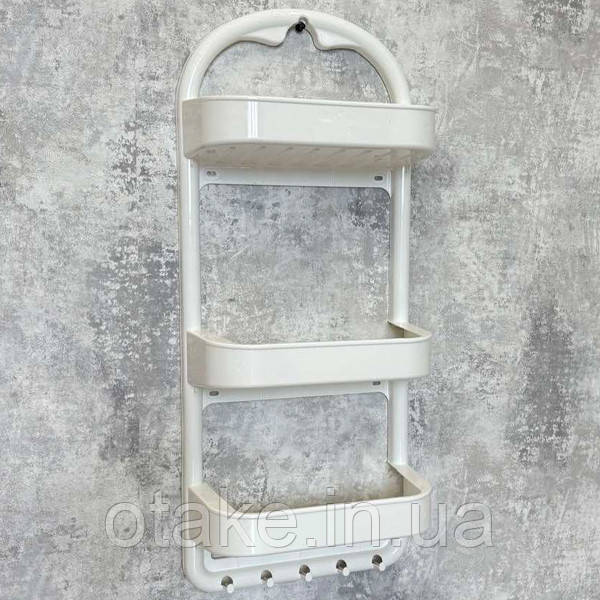 Полиця для ванної велика OZER-B-013 біла, фото 1