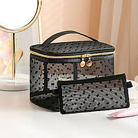 Набір органайзерів-косметичок LoveYouHome прозорих 14х21х14 см та 10х19 см чорний