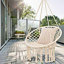Підвісне садове крісло гойдалка Гніздо Лелеки Бежеве, фото 2
