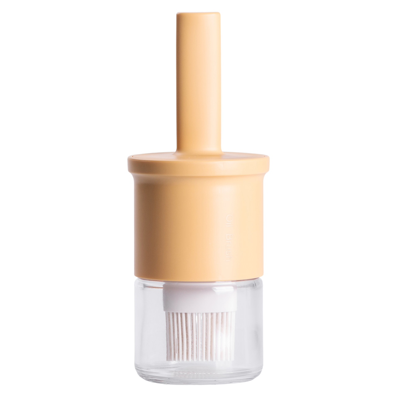 Банка для олії Lugi жовта 300 мл з пензликом диспенсер 2 в 1, скляна ємність силіконовий пензлик герметична кришка, фото 1