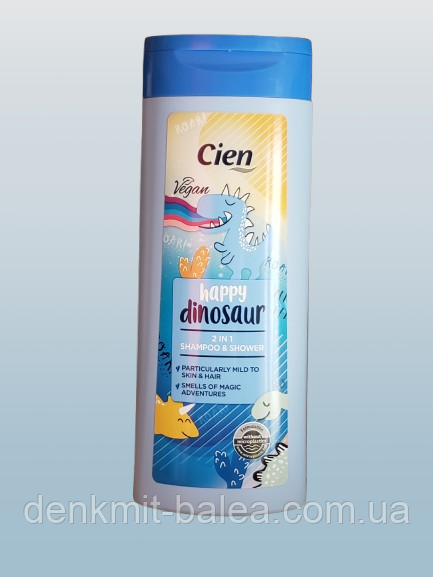Дитячий шампунь без сліз Щасливий Динозавр Cien Dusche & Shampoo for Kids 300 мл