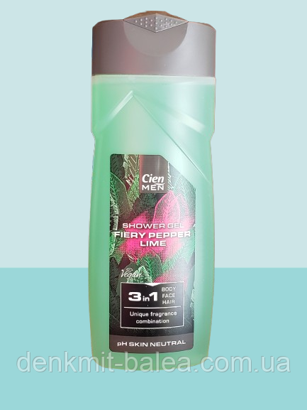 Чоловічий гель для душу з екстрактом лайма Cien Men Pepper Lime 300 мл.