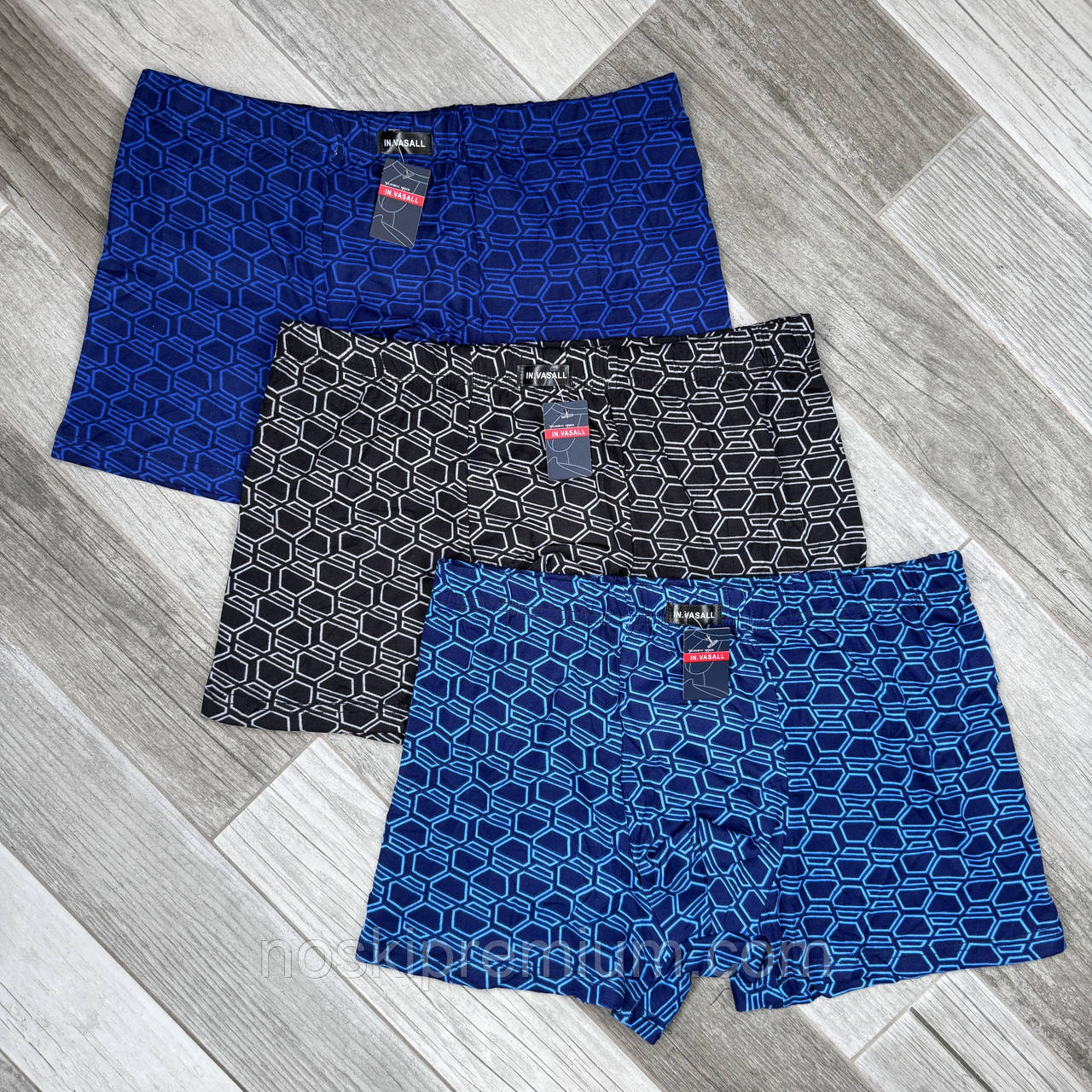 Труси чоловічі боксери бавовна з бамбуком Vasall, розміри XL-4XL, асорті, 1027, фото 1