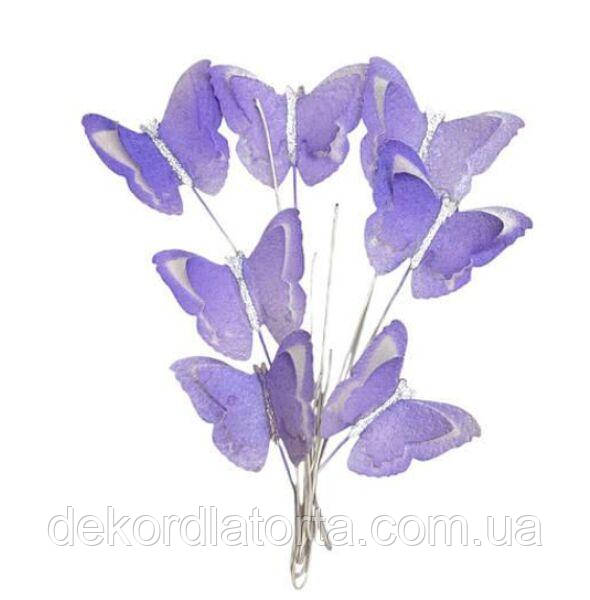 Вафельний декор "Метелики бузкові" 7 шт