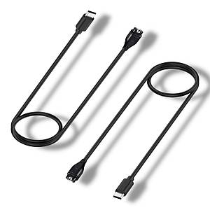 Зарядний пристрій 2 шт CDK для Garmin Instinct | кабель (1m) Type-C (021082) (black)