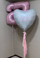Велике 90 см серце з гелієм, варіанти композицій композиций 👉