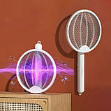 Ракетка мухобойка для комарів та комах електрична 3 режими встановлення Mosquito Swatter біла (GS-187332), фото 8