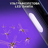 Ракетка мухобойка для комарів та комах електрична 3 режими встановлення Mosquito Swatter біла (GS-187332), фото 3