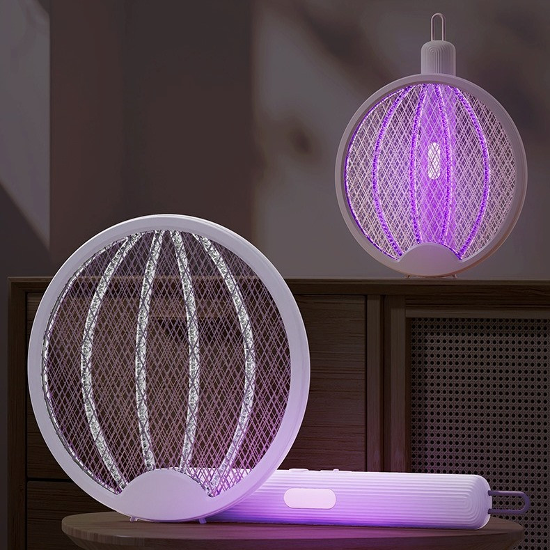 Ракетка мухобойка для комарів та комах електрична 3 режими встановлення Mosquito Swatter біла (GS-187332), фото 1