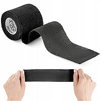 Когезійний бинт-бандаж 4FIZJO Cohesive Bandage 5 см x 4.5 м еластичний, самоклеючий Black (P-5905973400848)