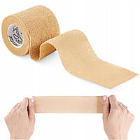 Когезійний бинт-бандаж 4FIZJO Cohesive Bandage 5 см x 4.5 м еластичний, самоклеючий Beige (P-5905973400855)