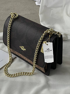 Сумочка жіноча Coach Mini Klare Crossbody Кросс-боди темно-коричневий