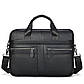 Сумка для ноутбука Tiding Bag чорна натуральна шкіра чоловіча портфель для документів, фото 7