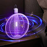 Ракетка мухобойка для комарів та комах електрична 3 режими встановлення Mosquito Swatter біла (GS-187332), фото 7