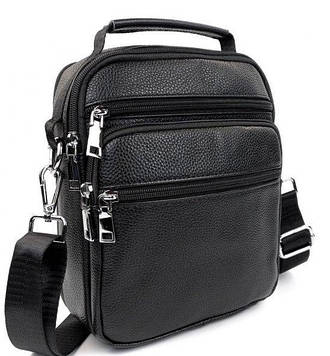 Чоловіча сумка барсетка Bexhill Bx-14613 шкіряна чорна для міста та подорожей з відділеннями