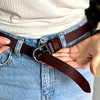 Класичний ремінь в кольорі бордо