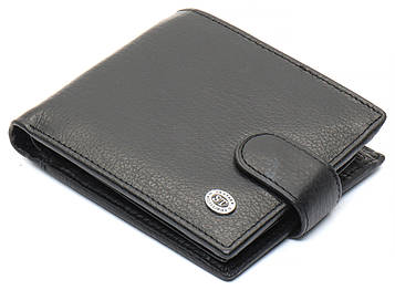 Чоловіче портмоне ST Leather ST103 чорне натуральна шкіра для карток та купюр