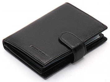 Чоловіче портмоне Marco Coverna MC-2090H-1 чорне натуральна шкіра з відділенням для документів