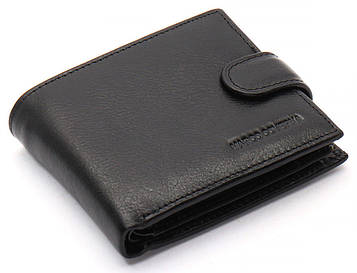Портмоне чоловіче Marco Coverna MC-2003Н-1 чорне натуральна шкіра для грошей карток документів