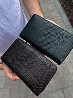 Клатч на дві блискавки з фактурною натуральною шкірою MC-086-5902С