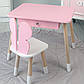 Дитячий столик трюмо з висувним ящиком білий для навчання та ігор 46х60х45 см, фото 8