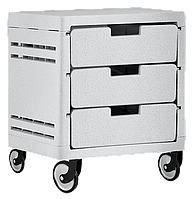Комод пластиковий для дрібниць на коліщатках, пересувна тумба на 3 ящика для дому, салону Алеана