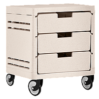 Бежевий мінікомод із шухлядами на коліщатках, пересувна тумба для зберігання речей для дому, салону Алеана