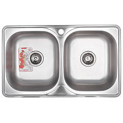 Мийка кухонна ZERIX Z7848D-08-180MD DOUBLE (micro decor) (ZS0579), 7341278 — 824