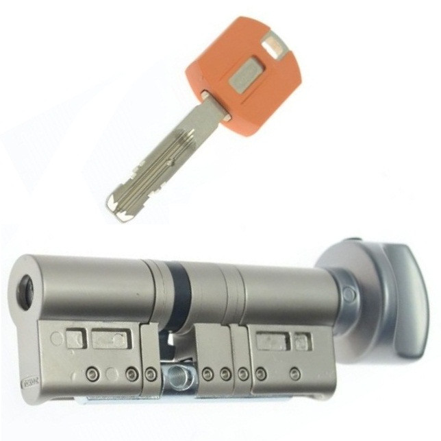 Циліндр TOKOZ PRO 80 30х50Т (Нікель мат.) ключ/тумблер, фото 1