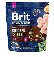 Сухий корм для дорослих собак дрібних порід Brit Premium Adult S з куркою 1 кг (170809 6284), 8789958 — 511