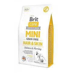 Сухий корм для дорослих собак мініатюрних порід Brit Care GF Mini Hair Skin лосось та оселед, 8790033 — 822