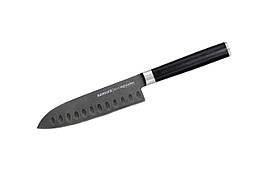 Ніж кухонний Сантоку з жолобчастою лінією леза 138 мм Samura Mo-V Stonewash (SM-0093B), 7940169 — 350