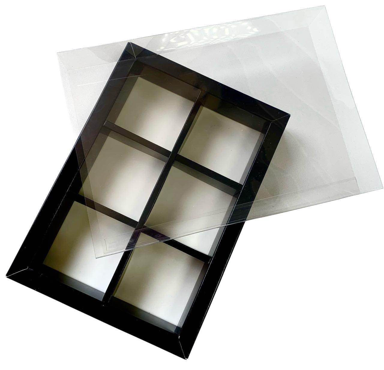 Коробка для моті на 6 шт. чорна, 190*128*35, фото 1