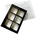 Коробка для моті на 6 шт. чорна, 190*128*35