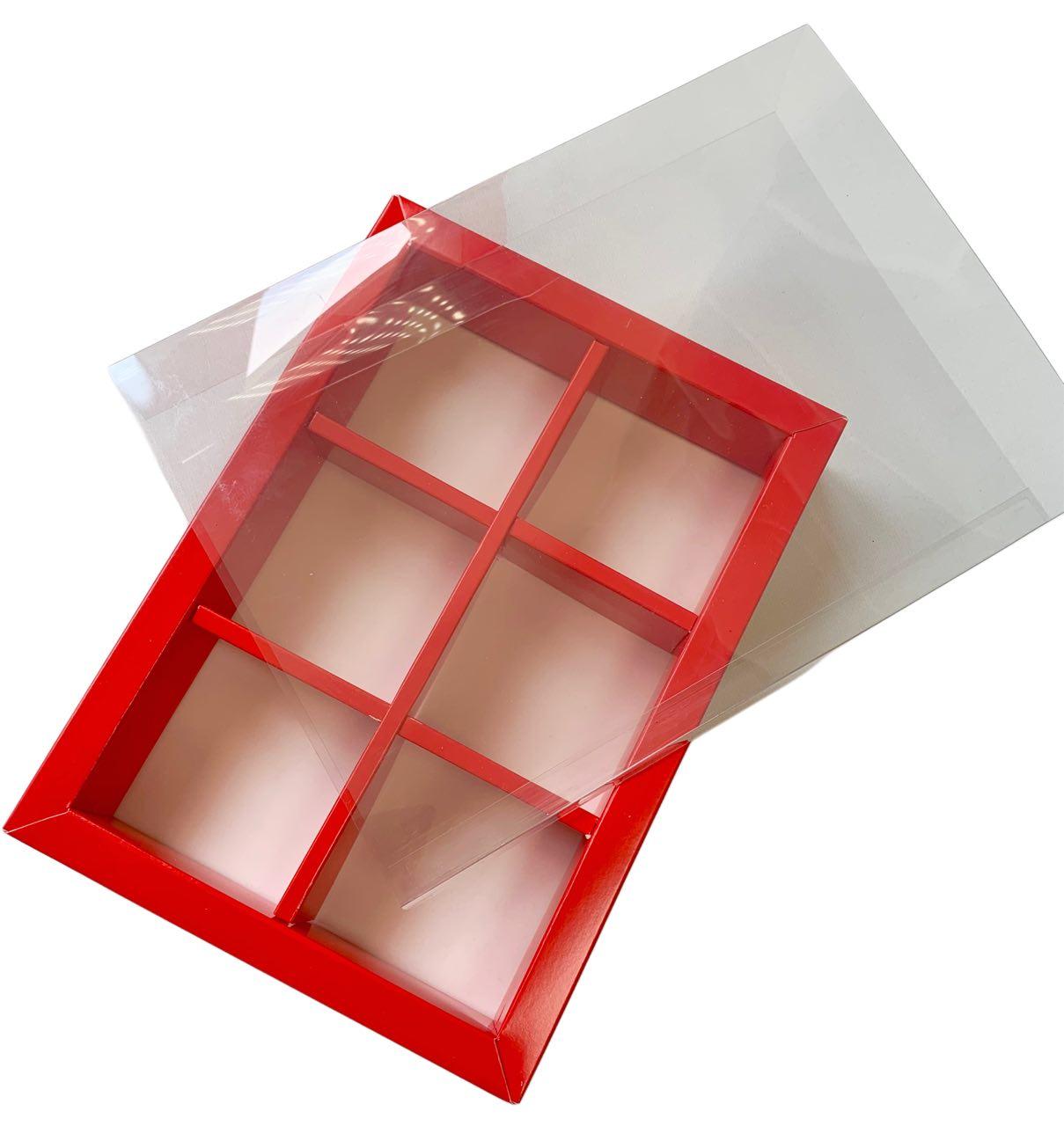 Коробка для моті на 6 шт. червона, 190*128*35, фото 1